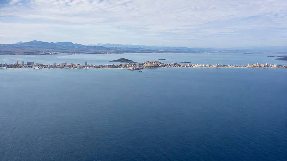 Islas del Mar Menor vistas desde La Manga